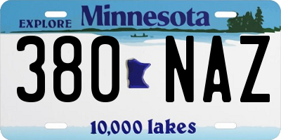 MN license plate 380NAZ