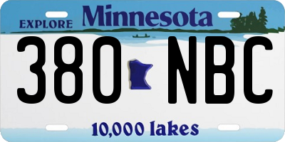 MN license plate 380NBC