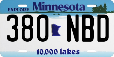 MN license plate 380NBD