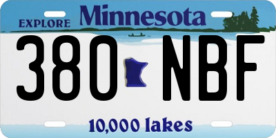 MN license plate 380NBF