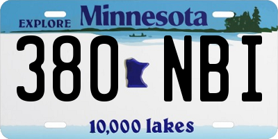 MN license plate 380NBI