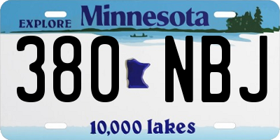 MN license plate 380NBJ