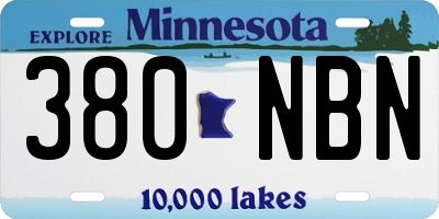 MN license plate 380NBN