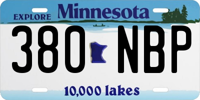 MN license plate 380NBP