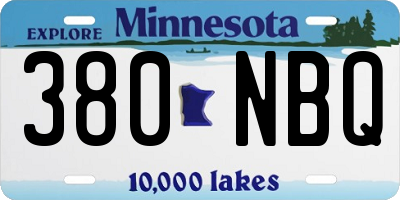 MN license plate 380NBQ