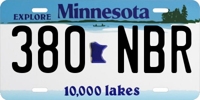 MN license plate 380NBR