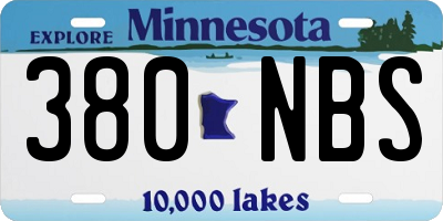 MN license plate 380NBS