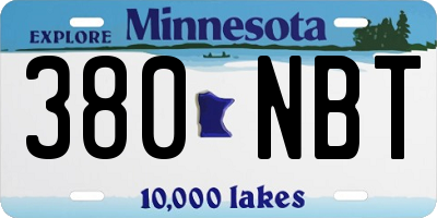 MN license plate 380NBT
