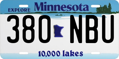 MN license plate 380NBU