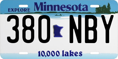MN license plate 380NBY