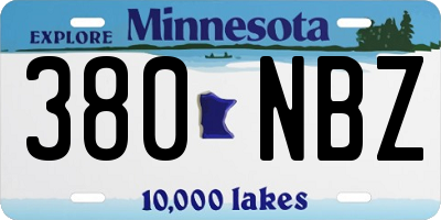 MN license plate 380NBZ