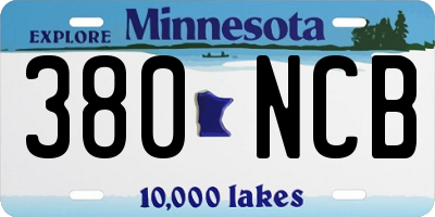 MN license plate 380NCB