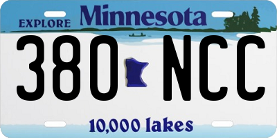MN license plate 380NCC
