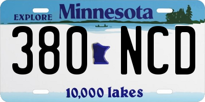 MN license plate 380NCD