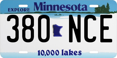 MN license plate 380NCE