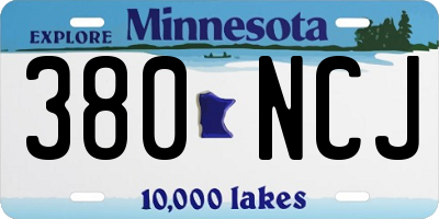 MN license plate 380NCJ