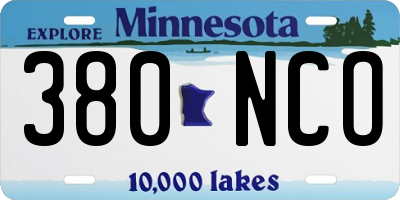 MN license plate 380NCO