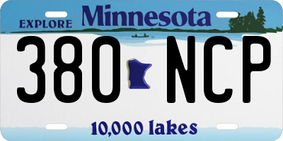 MN license plate 380NCP