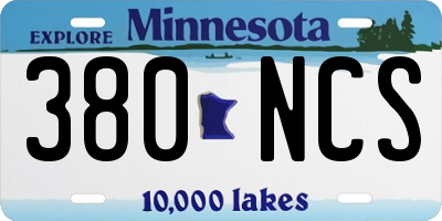 MN license plate 380NCS