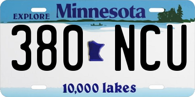MN license plate 380NCU