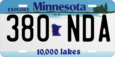 MN license plate 380NDA