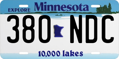 MN license plate 380NDC