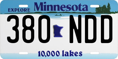 MN license plate 380NDD