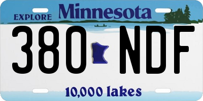 MN license plate 380NDF