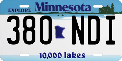 MN license plate 380NDI