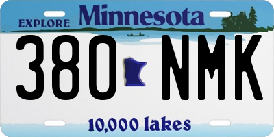 MN license plate 380NMK