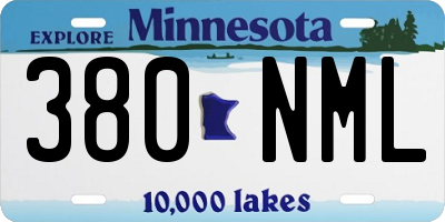 MN license plate 380NML
