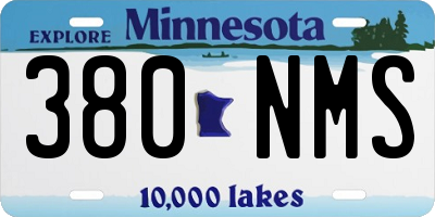 MN license plate 380NMS