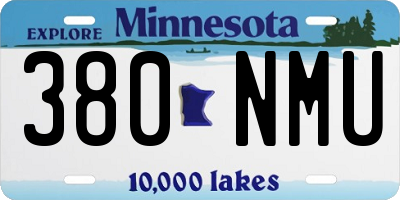 MN license plate 380NMU