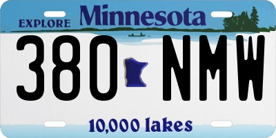 MN license plate 380NMW