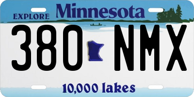 MN license plate 380NMX
