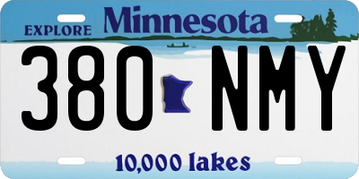 MN license plate 380NMY
