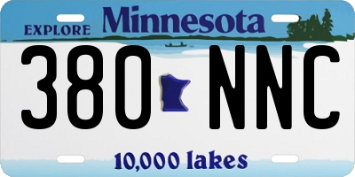 MN license plate 380NNC