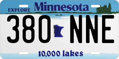 MN license plate 380NNE