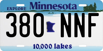 MN license plate 380NNF