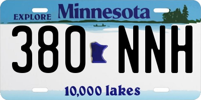 MN license plate 380NNH