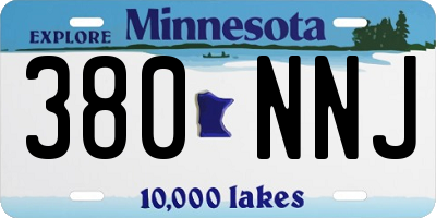 MN license plate 380NNJ