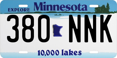 MN license plate 380NNK