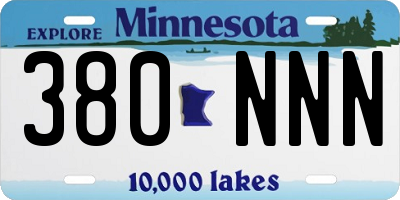 MN license plate 380NNN