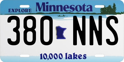 MN license plate 380NNS
