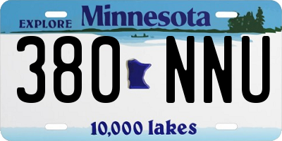 MN license plate 380NNU