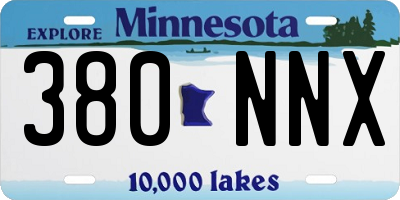 MN license plate 380NNX