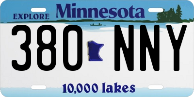 MN license plate 380NNY