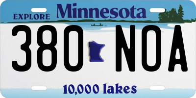 MN license plate 380NOA