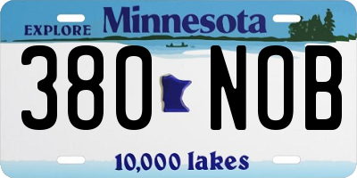 MN license plate 380NOB