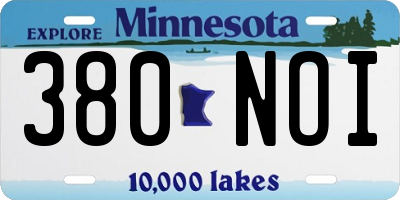 MN license plate 380NOI